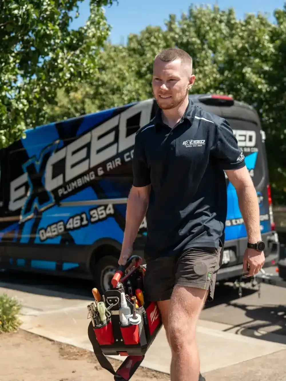 Local plumber arriving at a Blair Athol home